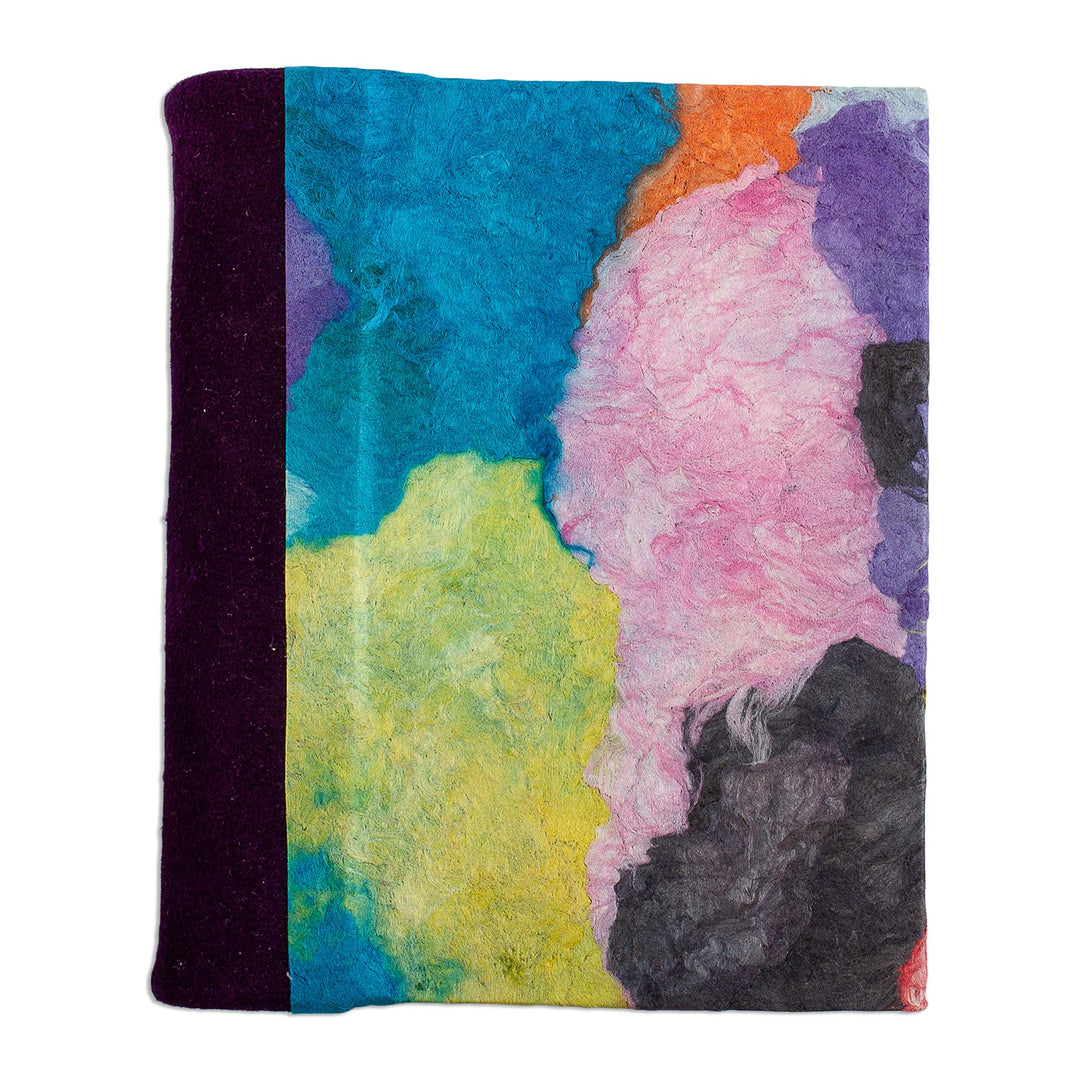Colorful Amate Paper and Suede Small Journal - Color Ways