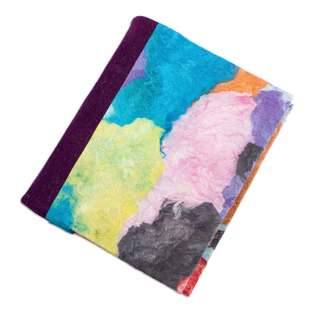 Colorful Amate Paper and Suede Small Journal - Color Ways