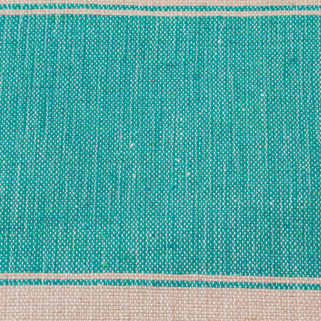 Backstrap Handwoven Turquoise & Beige Cotton Tortilla Warmer - Turquoise Textures