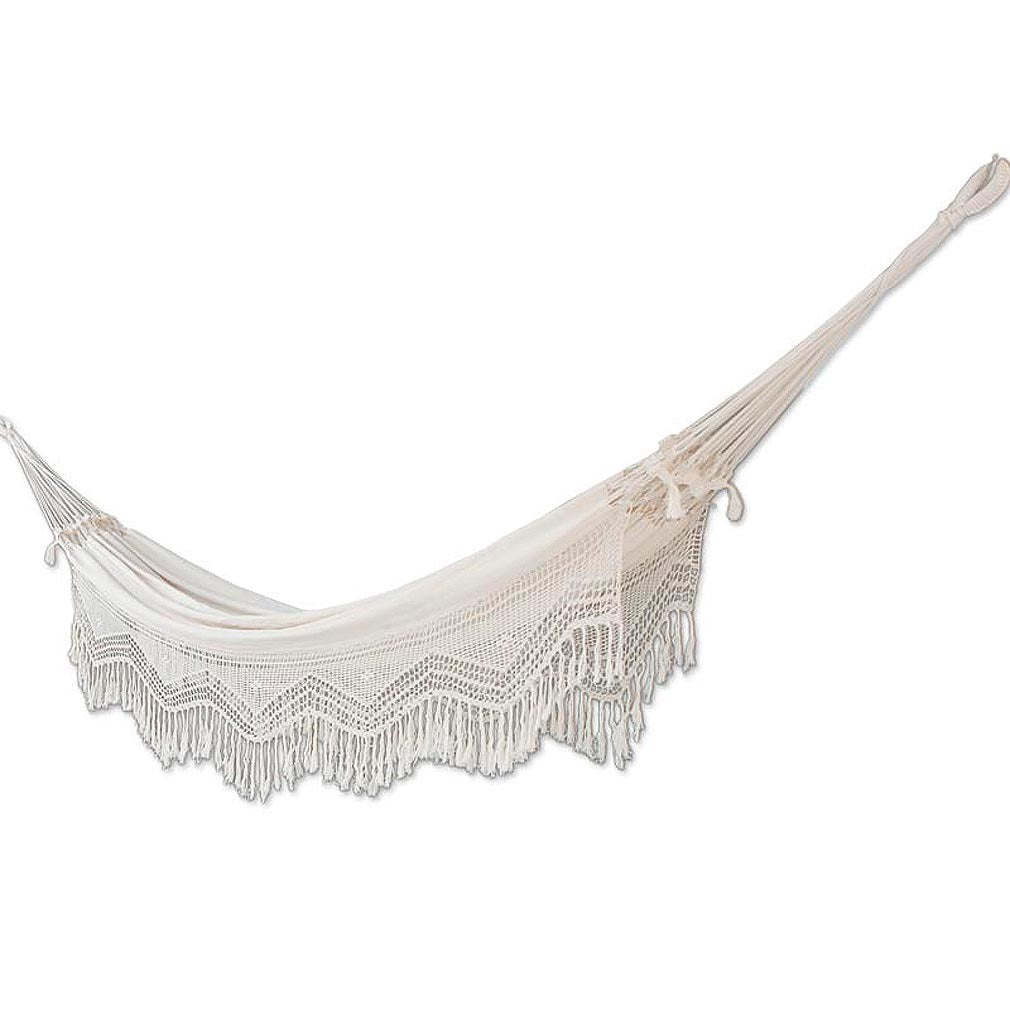 Cotton Ecru Fabric Hammock from Brazil(Double) - Manaus Majesty