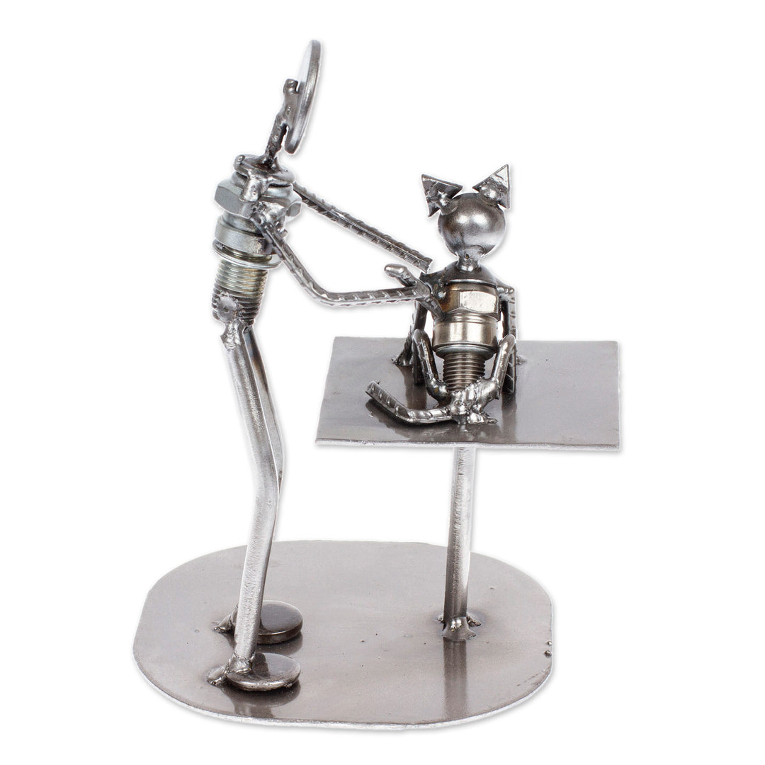 Unique Recycled Auto Parts Veterinarian Sculpture - Rustic Veterinarian