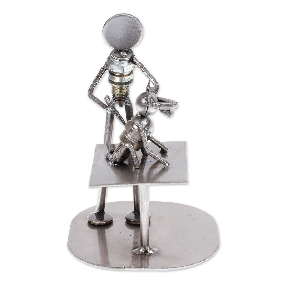 Unique Recycled Auto Parts Veterinarian Sculpture - Rustic Veterinarian