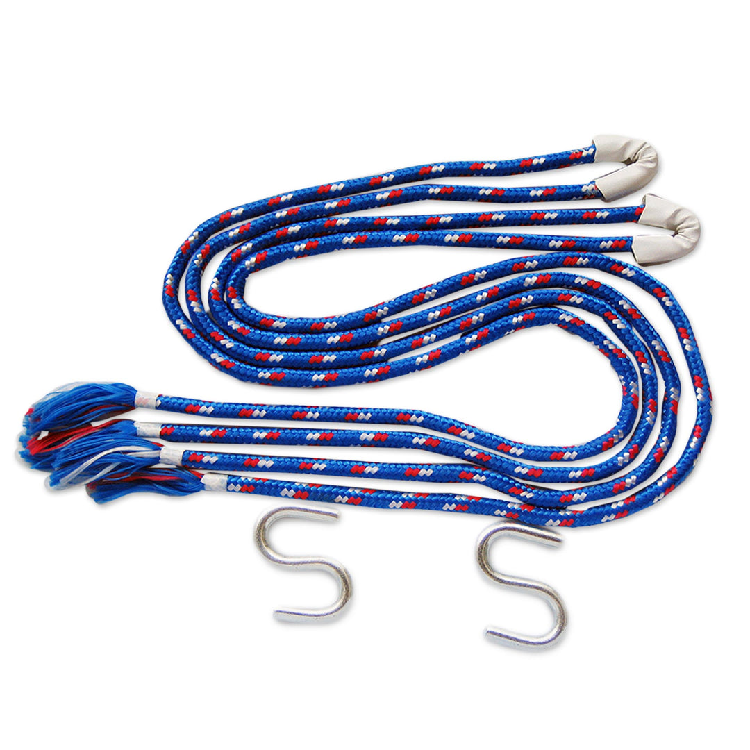 Artisan Crafted Rope Hammock (Single) - Blue Caribbean