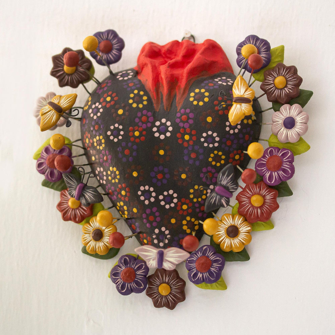 Floral Butterfly Heart