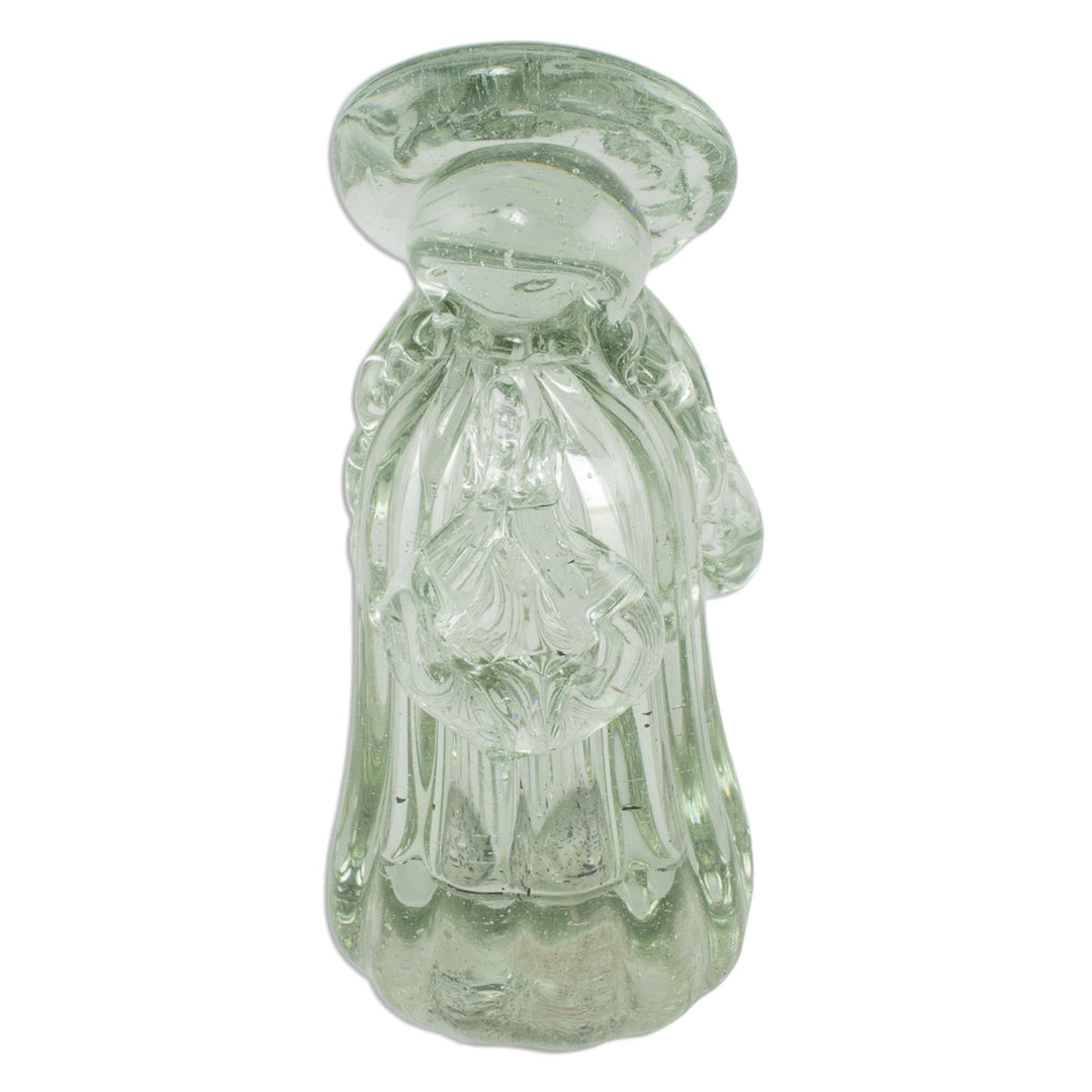 Virgin Mary Clear Blown Glass Figurine - Virgin Mother of Love