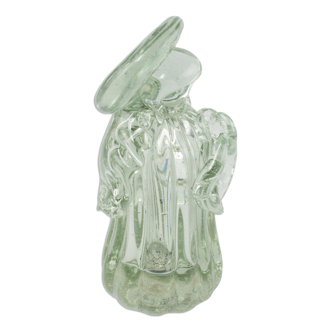 Virgin Mary Clear Blown Glass Figurine - Virgin Mother of Love