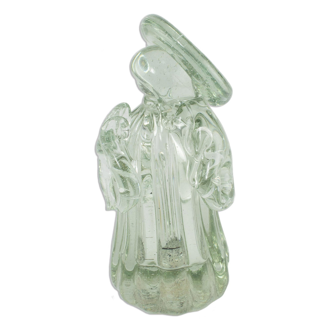 Virgin Mary Clear Blown Glass Figurine - Virgin Mother of Love