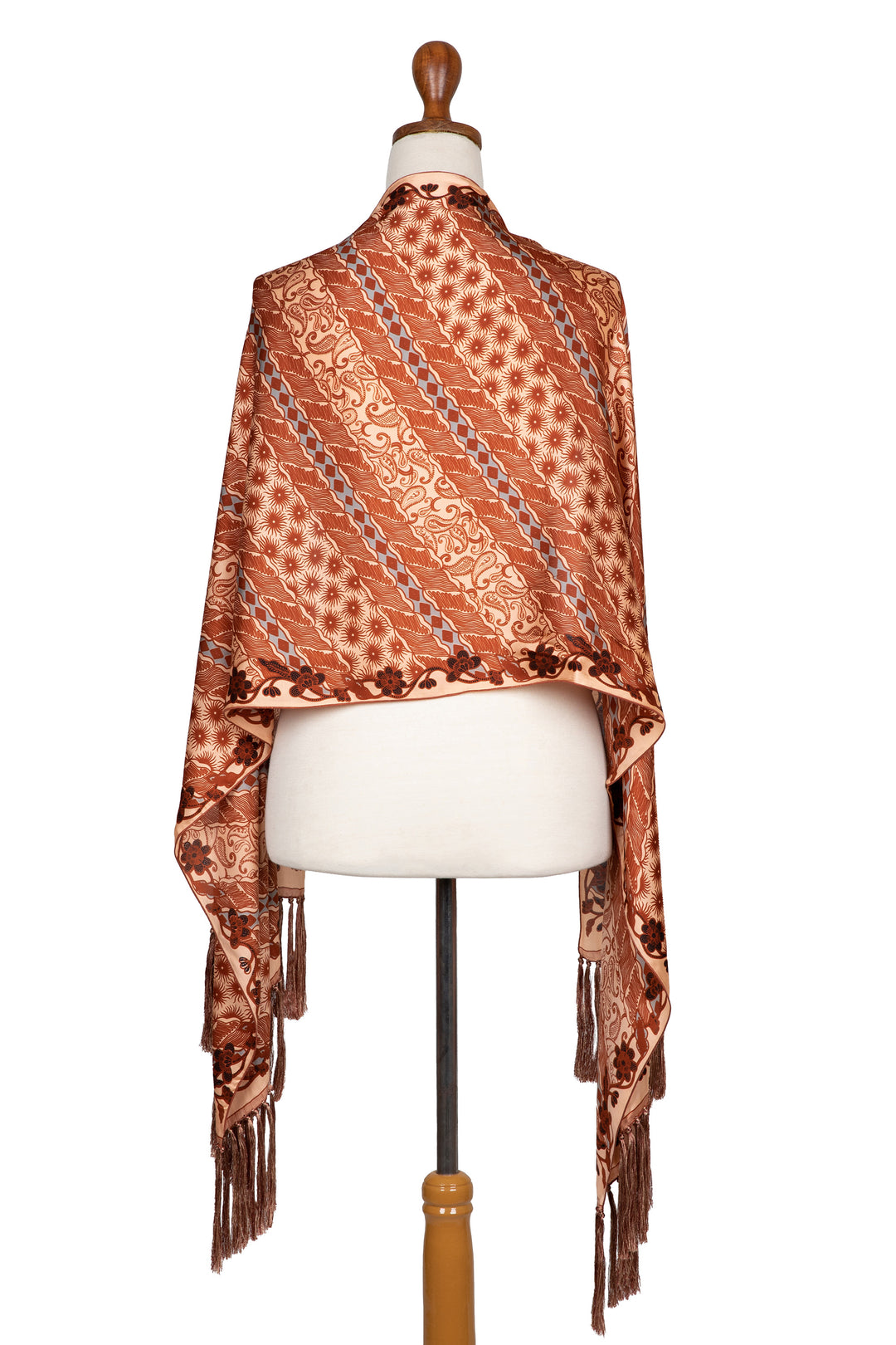 Hand Crafted Red Batik Silk Shawl and Gift Box - Lengko Scarlet