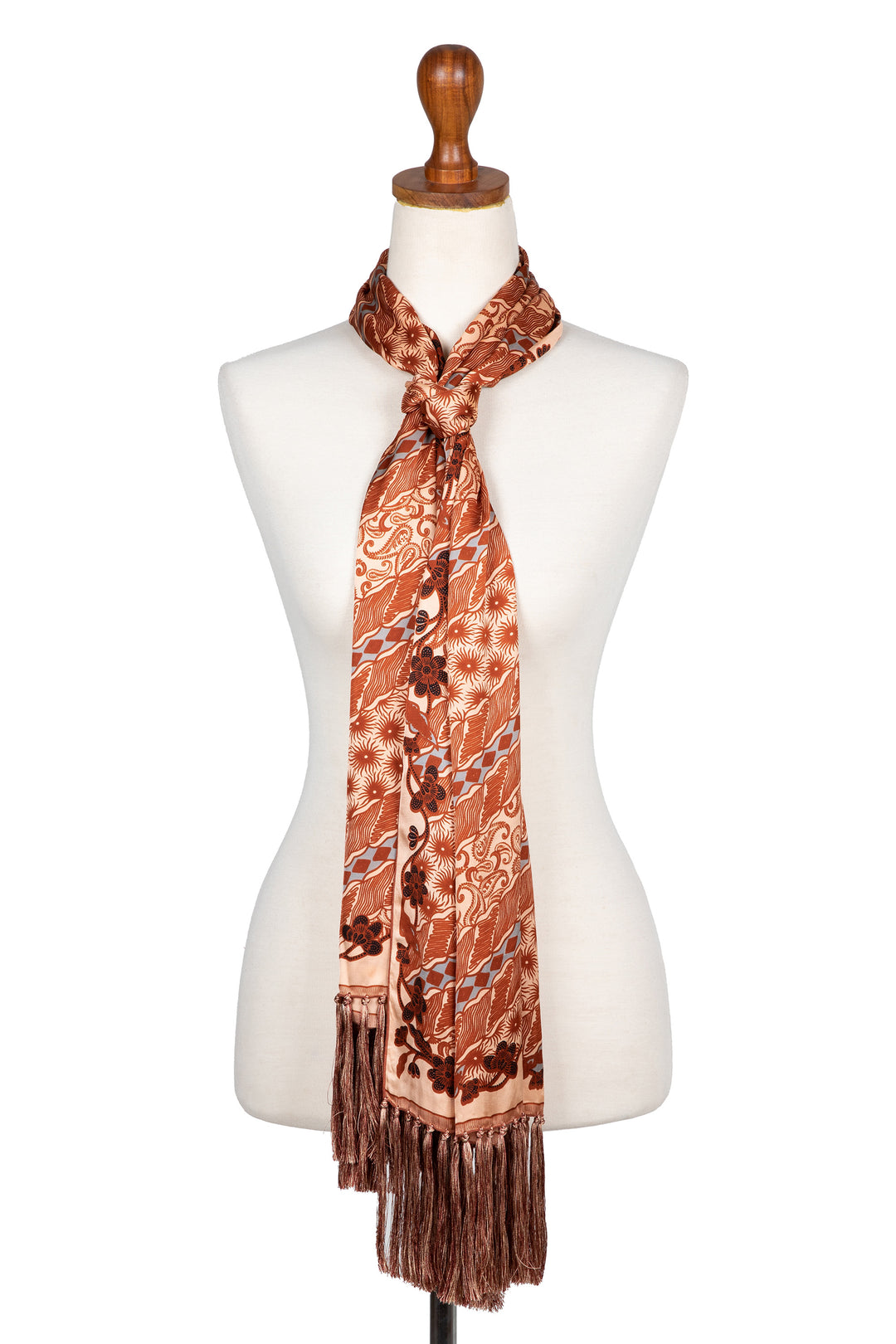 Hand Crafted Red Batik Silk Shawl and Gift Box - Lengko Scarlet