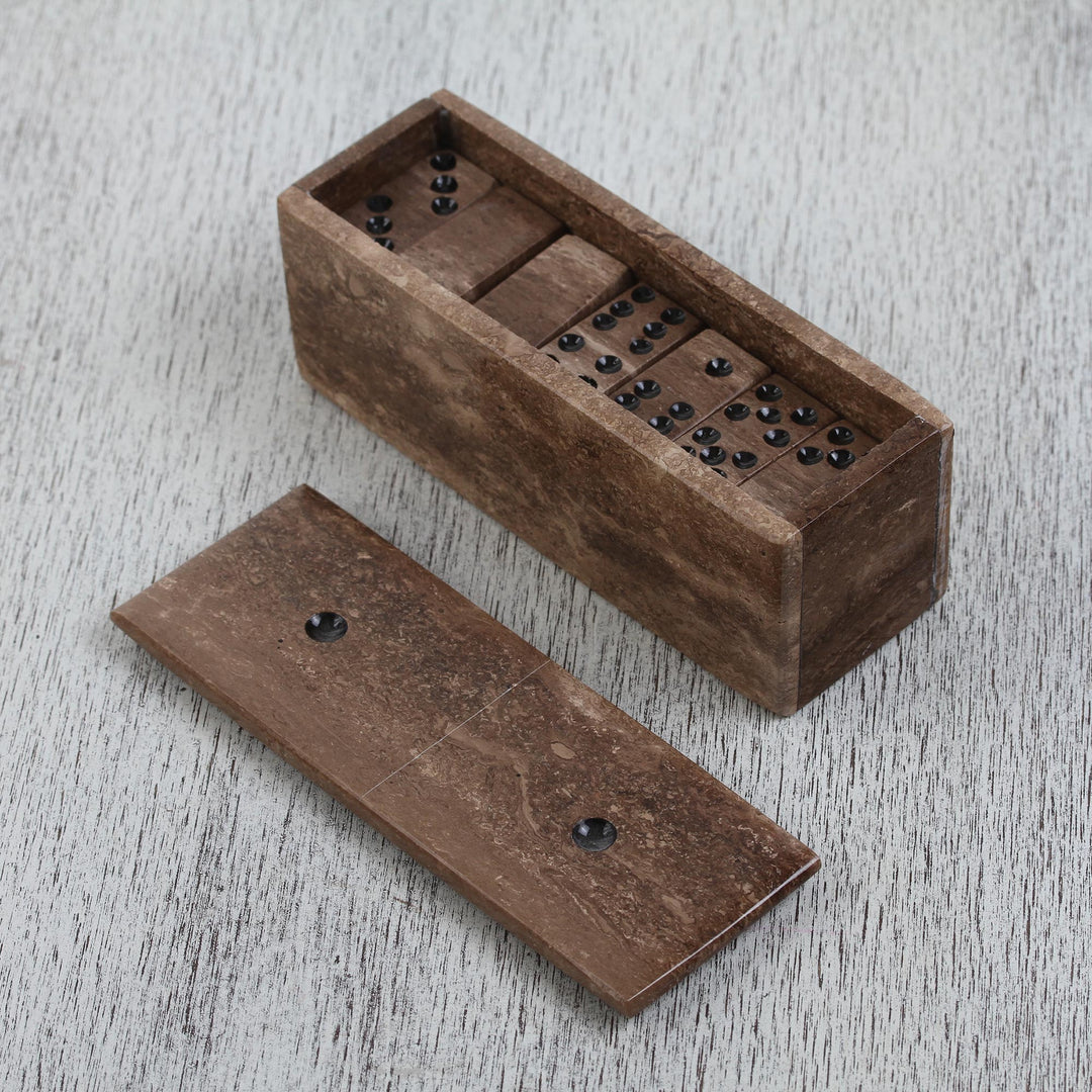 Brown Onyx Domino Set from Mexico - Rise to the Challenge