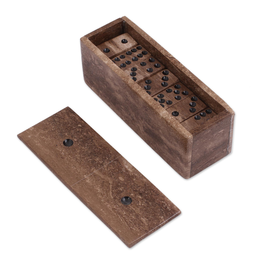 Brown Onyx Domino Set from Mexico - Rise to the Challenge