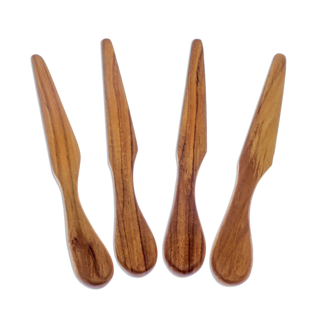 Hand Crafted Teak Wood Spreaders Made in Thailand (Set of 4) - Spread Joy