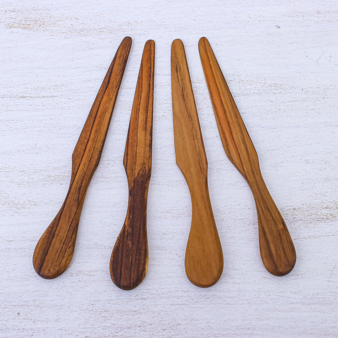 Hand Crafted Teak Wood Spreaders Made in Thailand (Set of 4) - Spread Joy