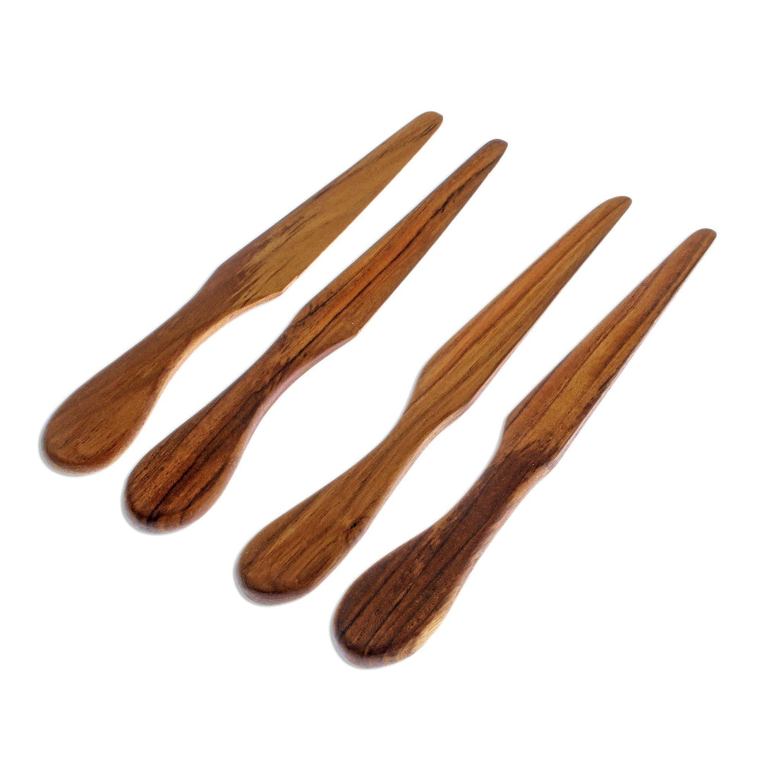 Hand Crafted Teak Wood Spreaders Made in Thailand (Set of 4) - Spread Joy