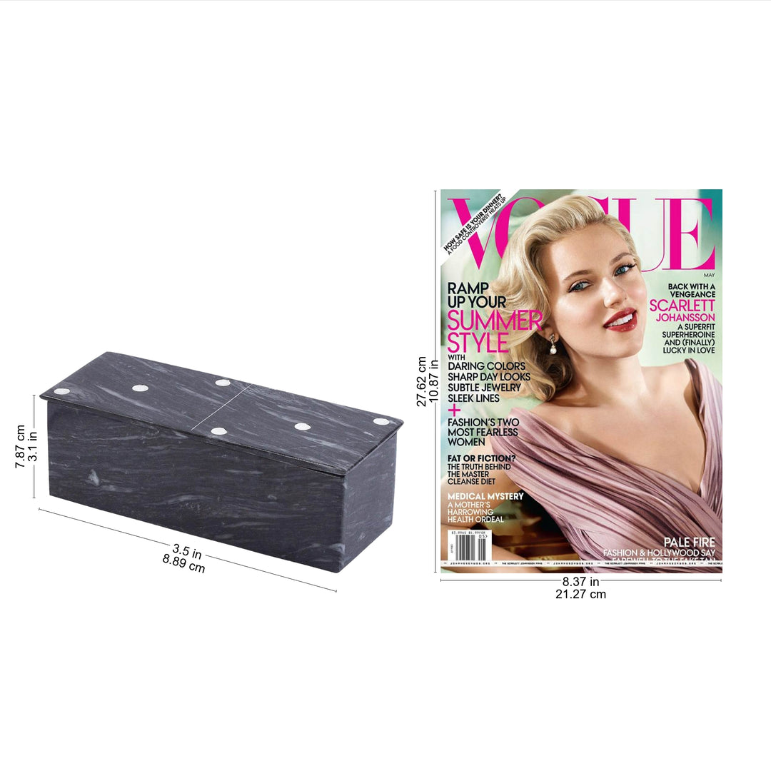 Dark Grey Marble Domino Set with Storage Box (9 Inch) - Fascinating Challenge