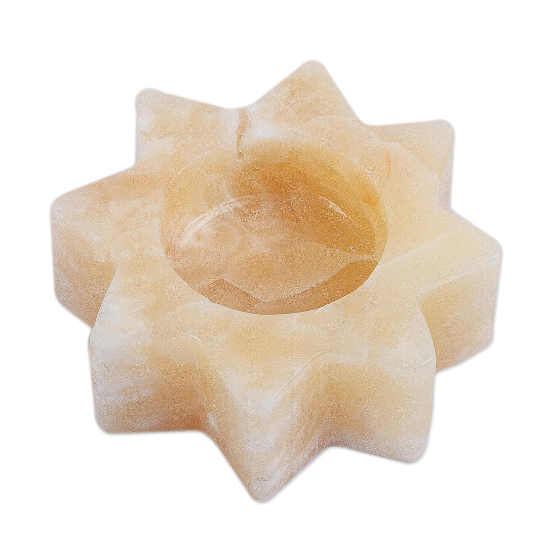 Pineapple Onyx Star Tealight Candleholder from Mexico - Citlalli