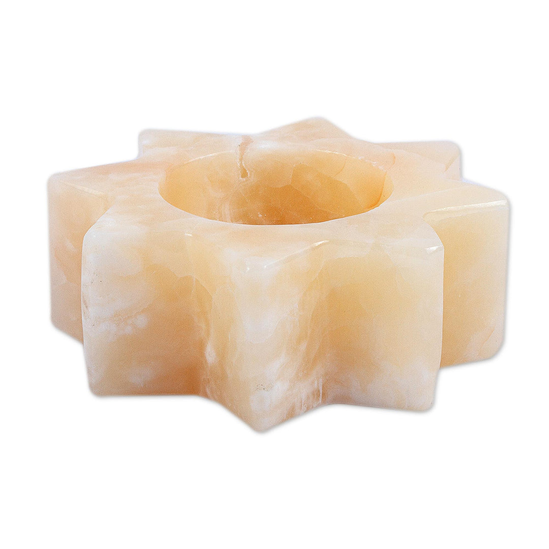 Pineapple Onyx Star Tealight Candleholder from Mexico - Citlalli
