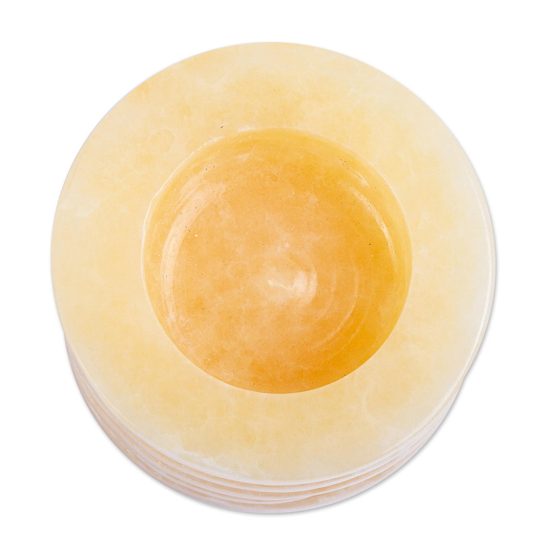 Hand Crafted Onyx Pillar Tealight Candle Holder - Glowing Pillar