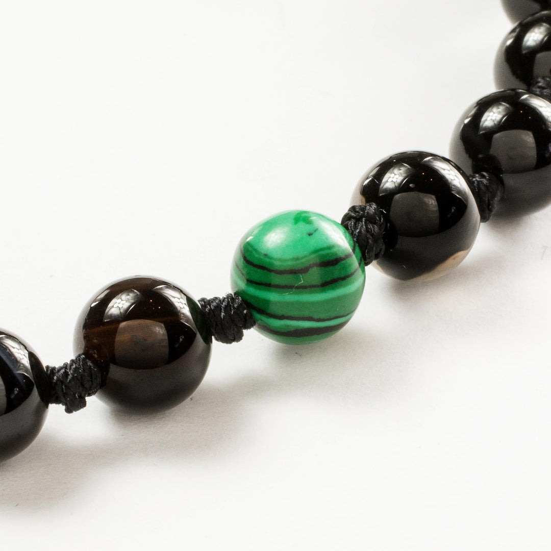 Onyx & Green Malachite Unity Bracelet from Guatemala - Together in Strength