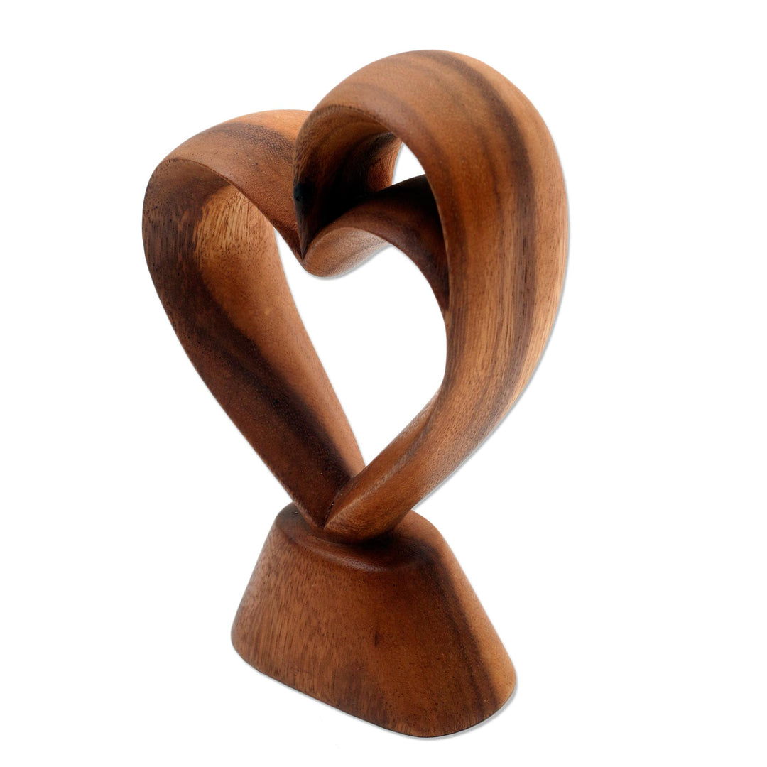 Romantic Wood Heart Sculpture from Bali - Outsized Love