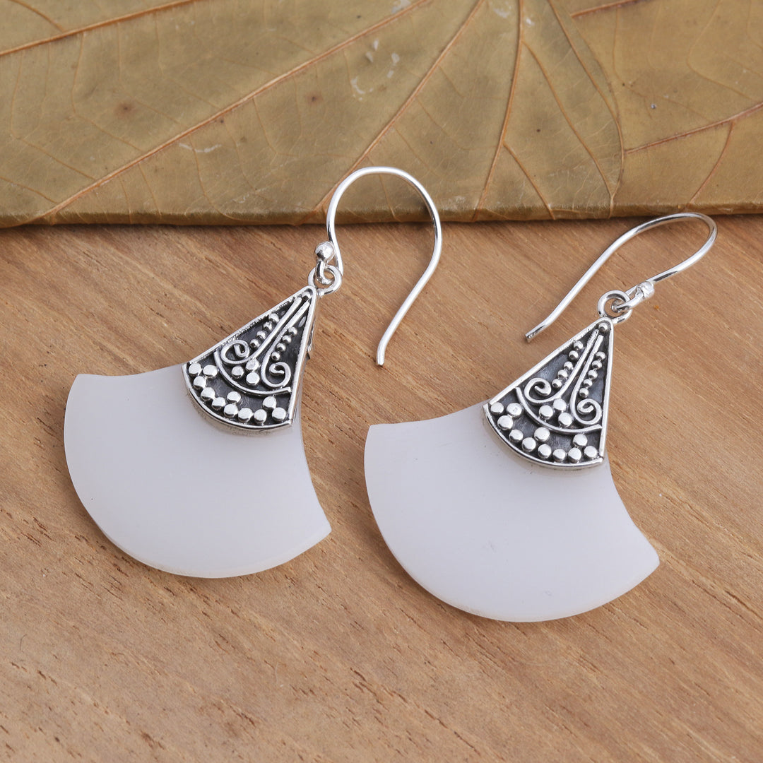 Artisan Crafted Sterling Silver Dangle Earrings - Celuk Arcs
