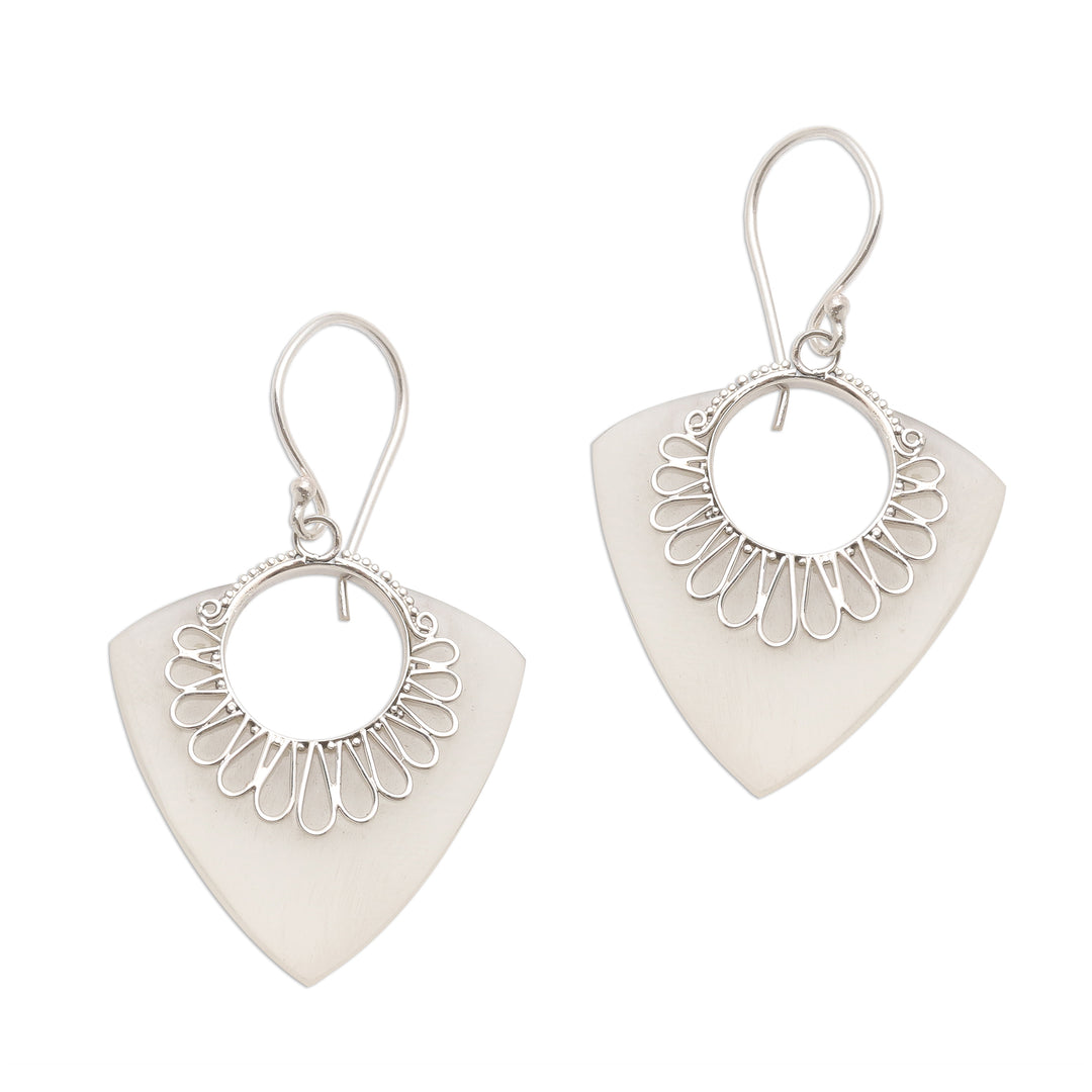 Hand Crafted Sterling Silver Dangle Earrings - Celuk Arrows