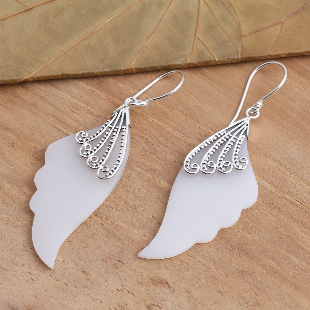 Wing-Shaped Dangle Earrings with Sterling Silver - Celuk Wings