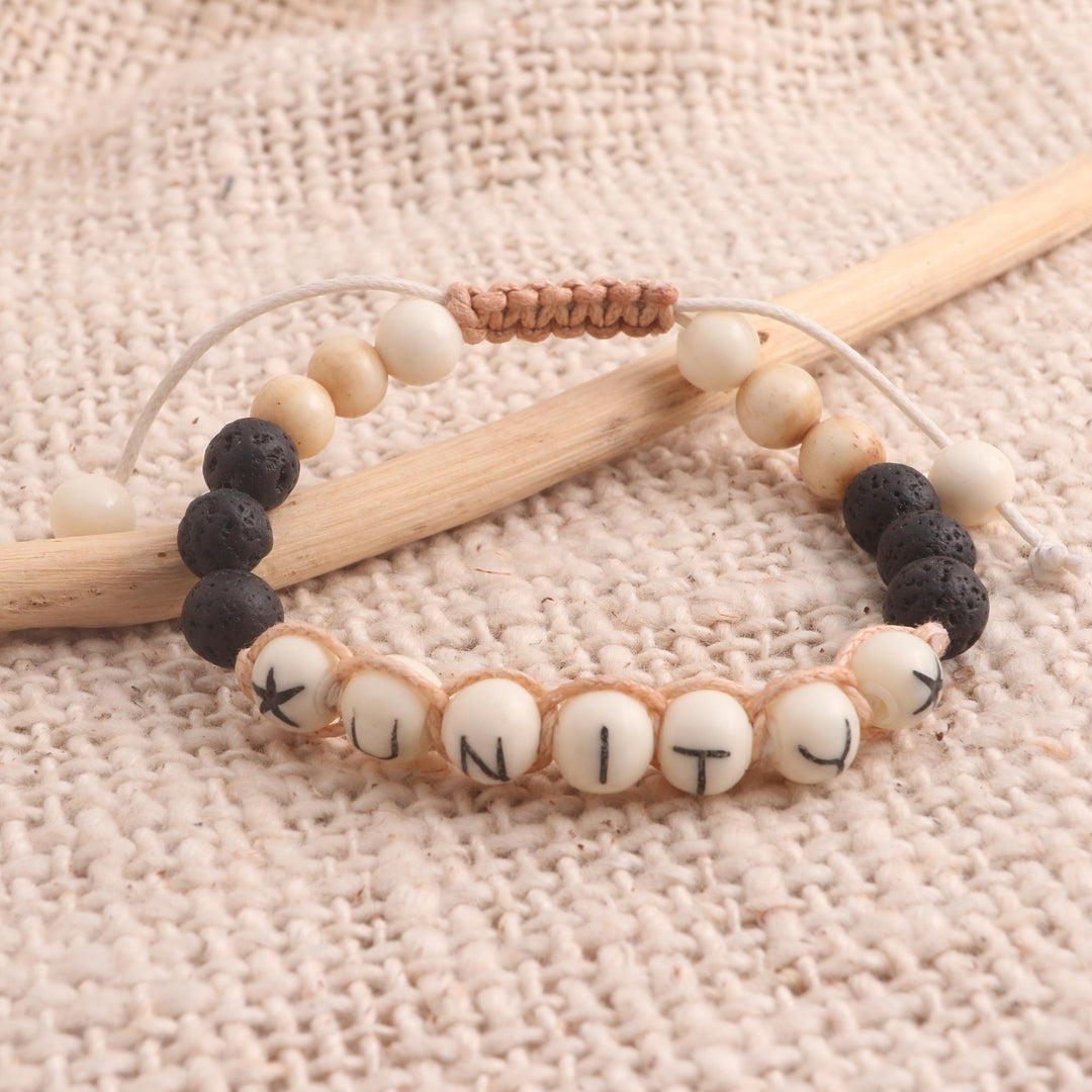 Balinese Black Lava Stone Unity Bracelet - For Unity