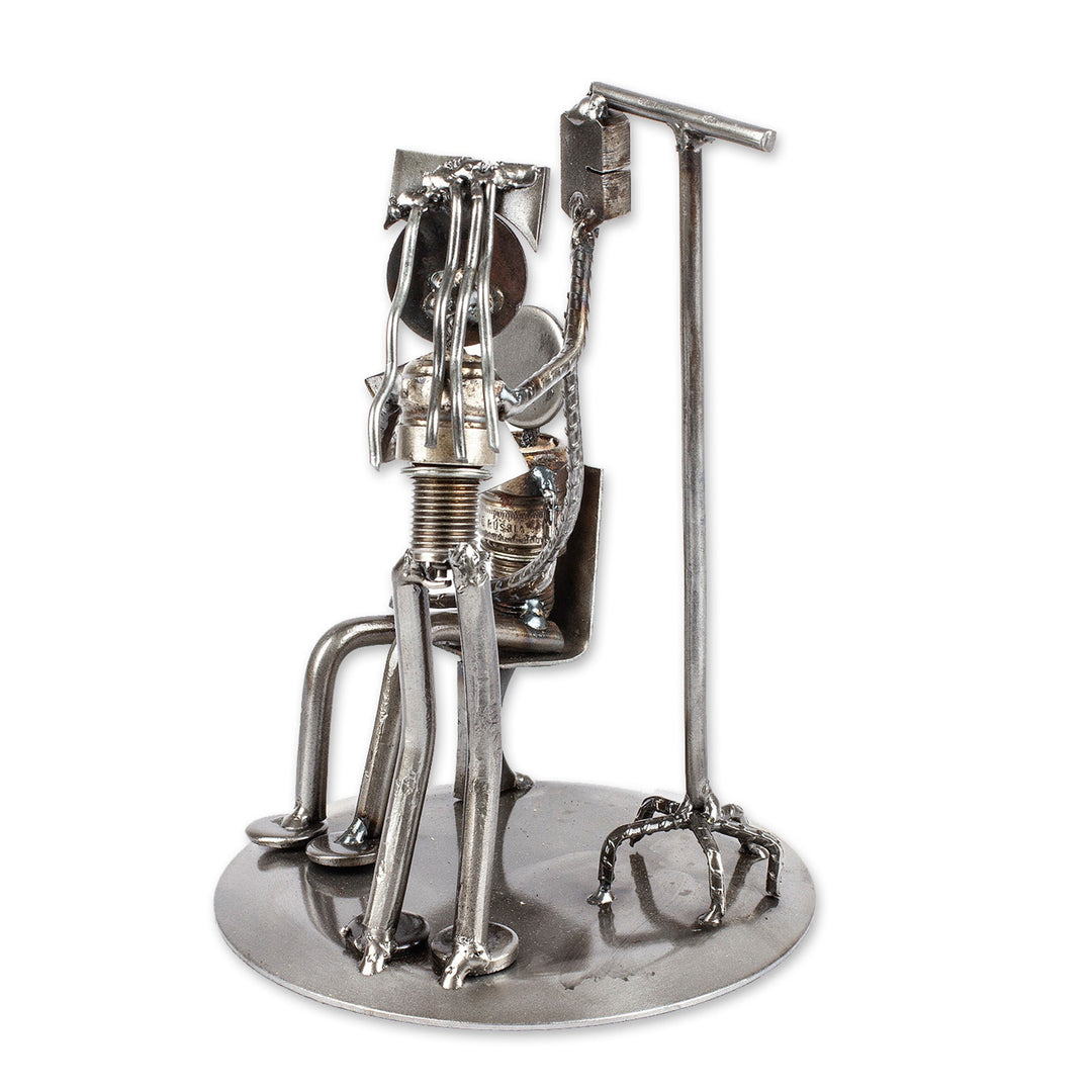 Rustic Auto Parts Sculpture of Infusion Nurse - Rustic Infusion Nurse