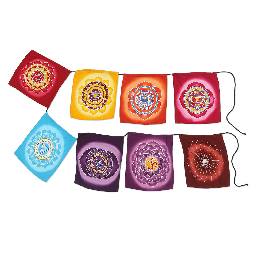 Batik Rayon Bunting with Chakra Motif - New Chakra
