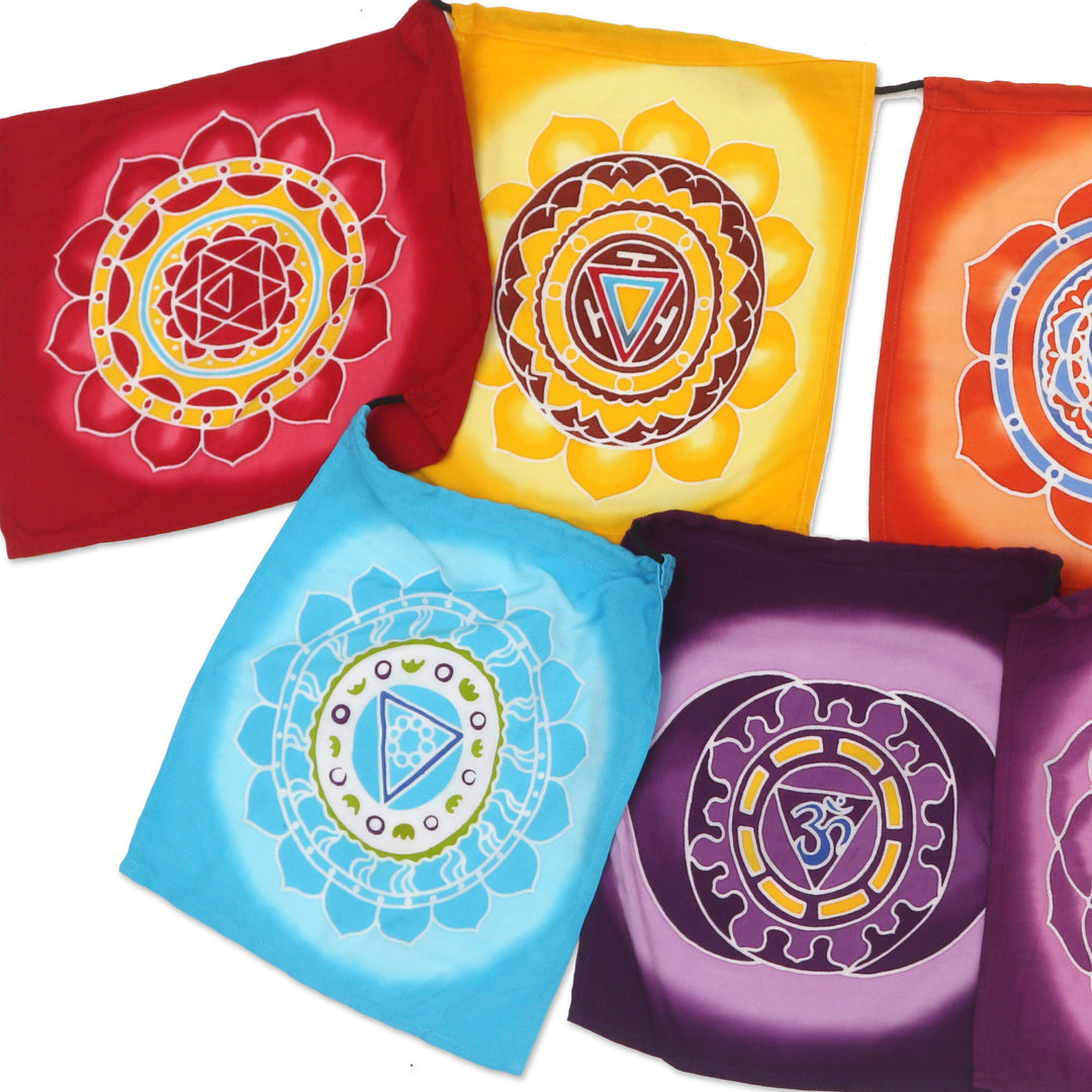 Batik Rayon Bunting with Chakra Motif - New Chakra
