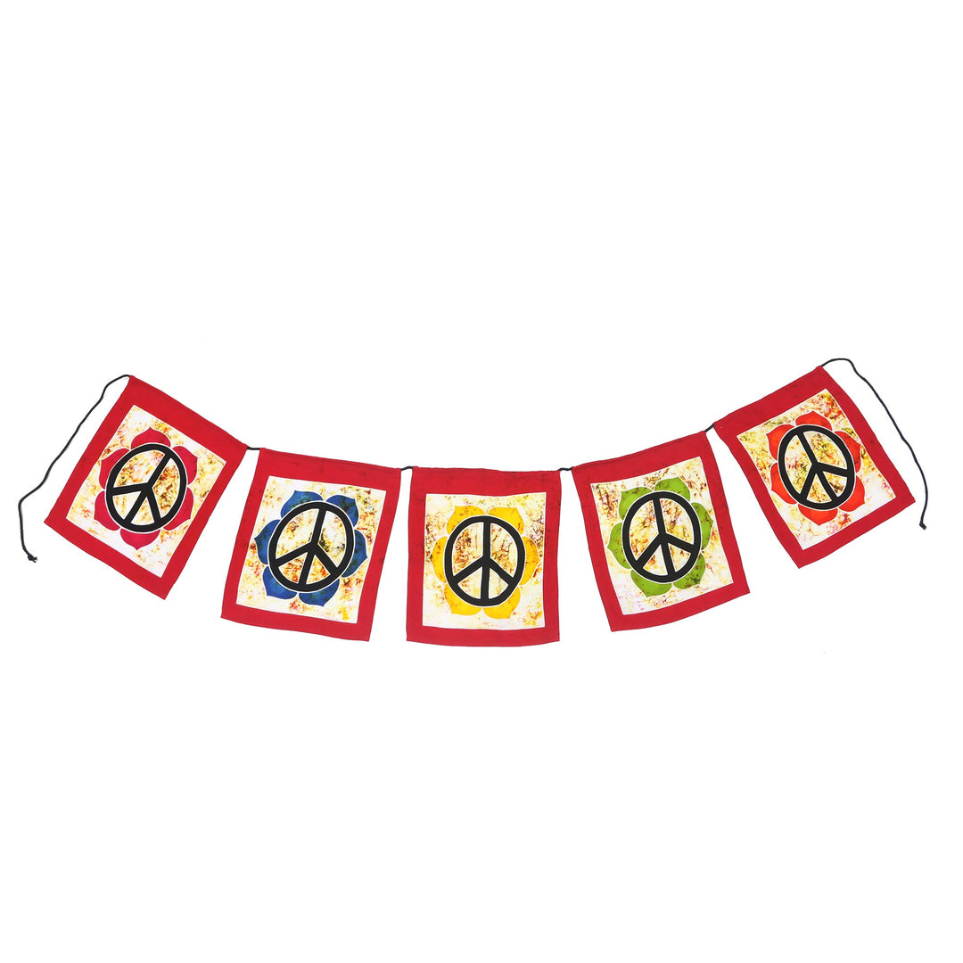 Batik Rayon Bunting with Peace Motif - Flower Peace