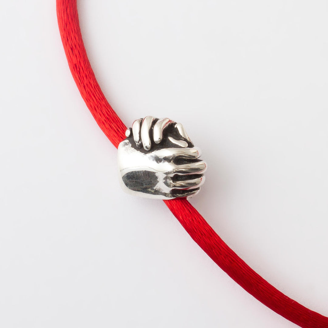 Andean Handmade Sterling Silver Red Cord Unity Bracelet - Together in Everything