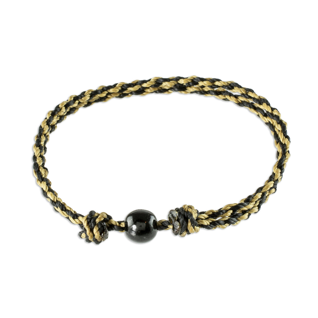 Black Jade Bead Pendant Bracelet - Tierra