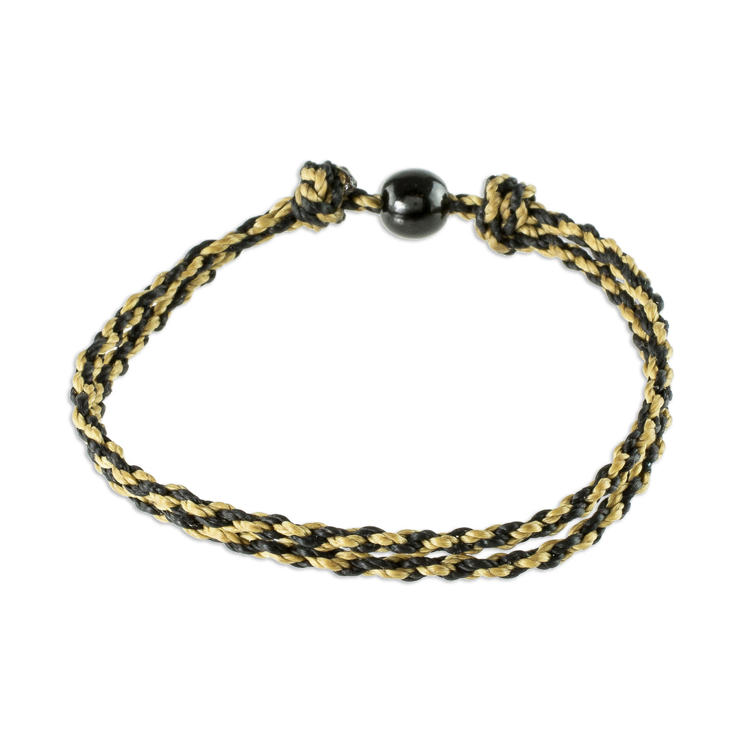 Black Jade Bead Pendant Bracelet - Tierra