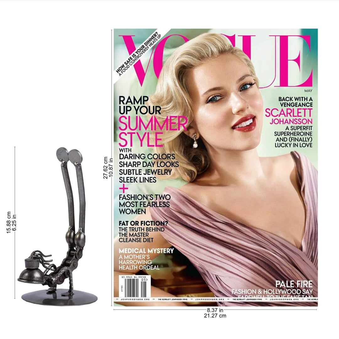 Recycled Metal Yoga Pose Statuette from Mexico - Peacock Pose I