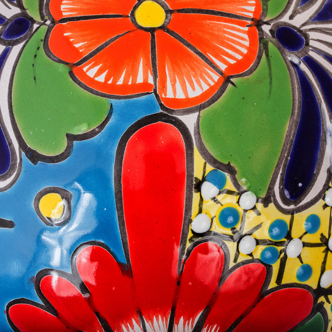 Talavera-Style Ceramic Decorative Accent from Mexico - Talavera Orb