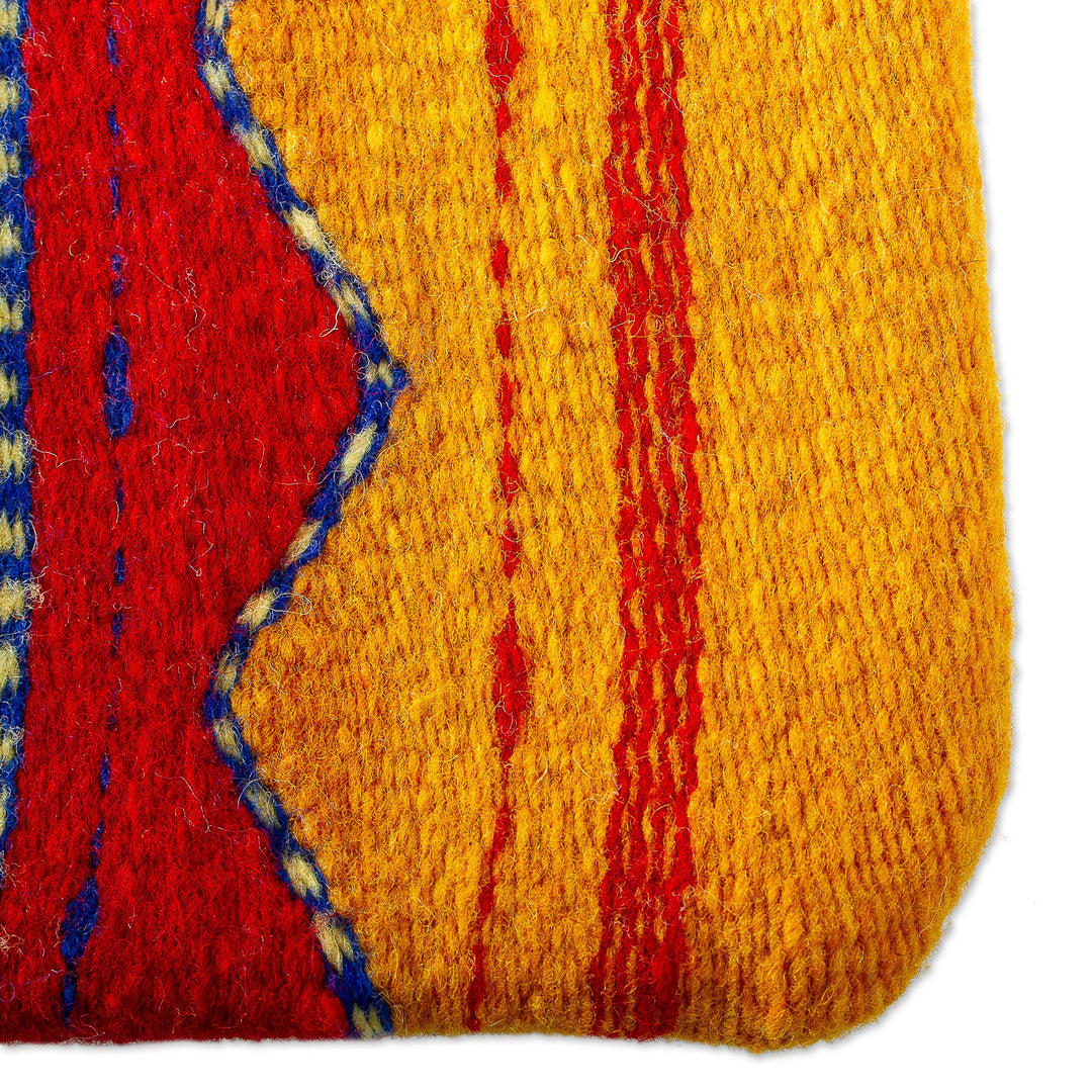 Multicolored Zapotec Wool Cushion Cover - Diamond Tradition