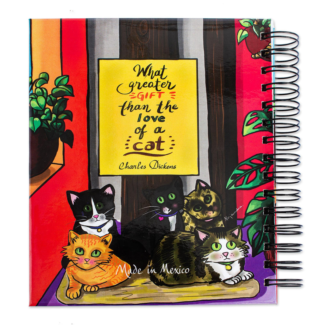 Cat Themed Art Print Spiral Bound Journal - Look of Sweetness