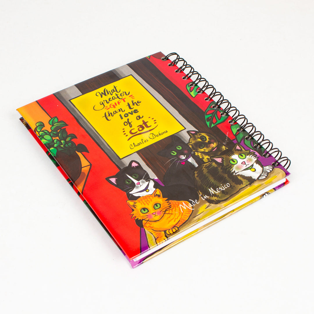 Cat Themed Art Print Spiral Bound Journal - Look of Sweetness