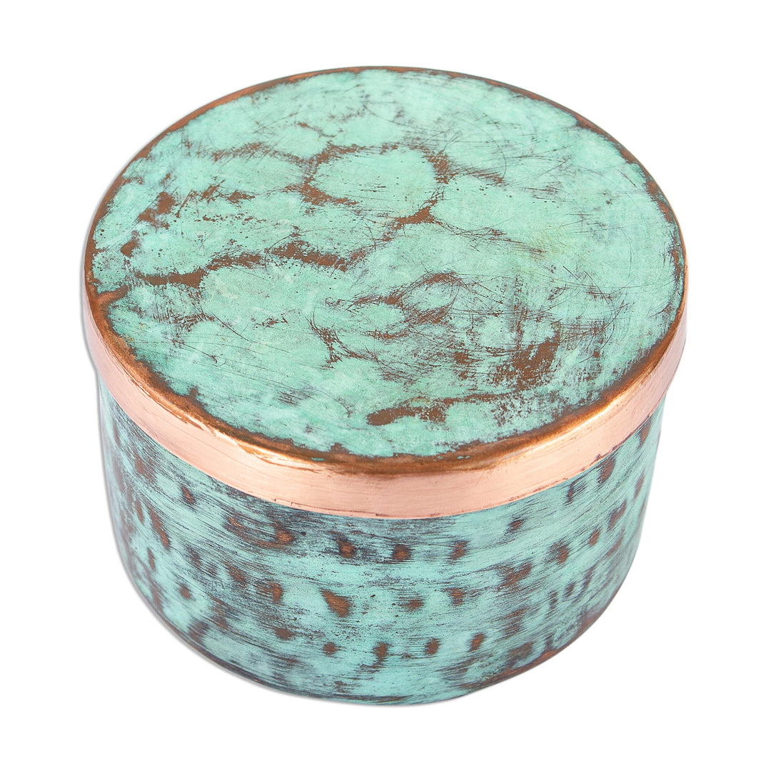 Handcrafted Hammered Copper Petite Keepsake Box - Antique Patina