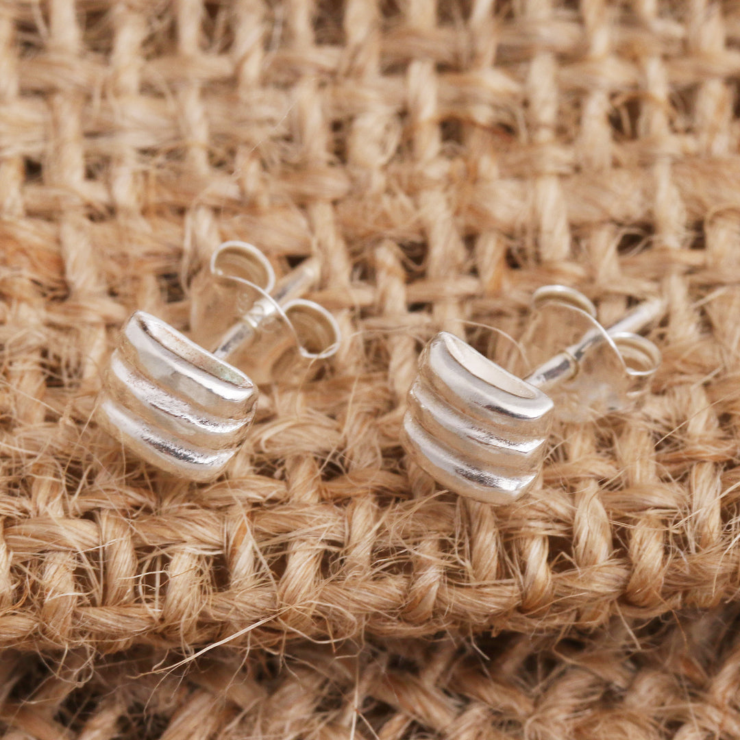 Sterling Silver Stacked Bar Stud Earrings - Navigate