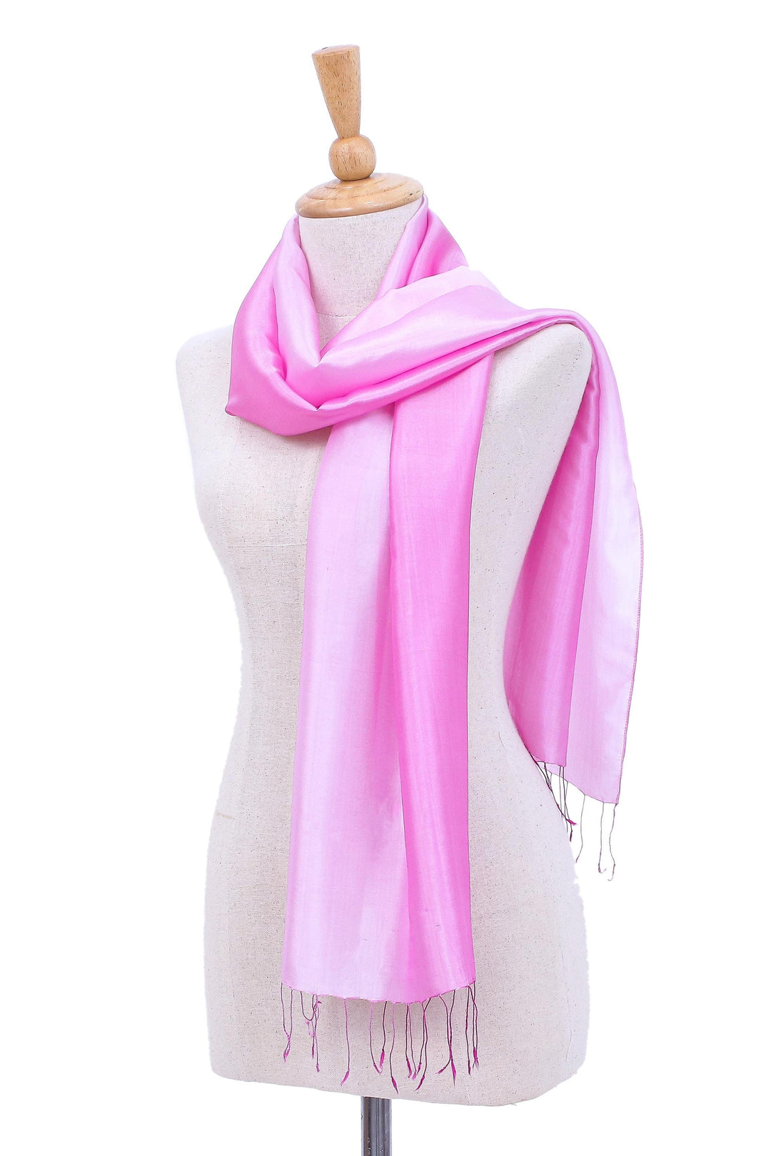 Ombre Orchid Rayon and Silk Fringed Scarf - Orchid Shimmer