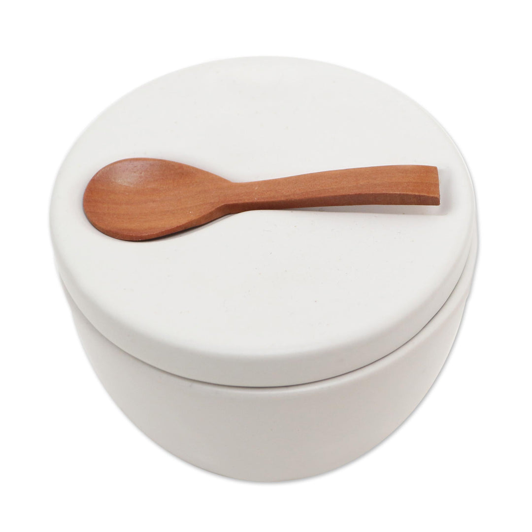 Handmade Ceramic Condiment Set with Wood Spoon (3 Pcs) - Midday Meal