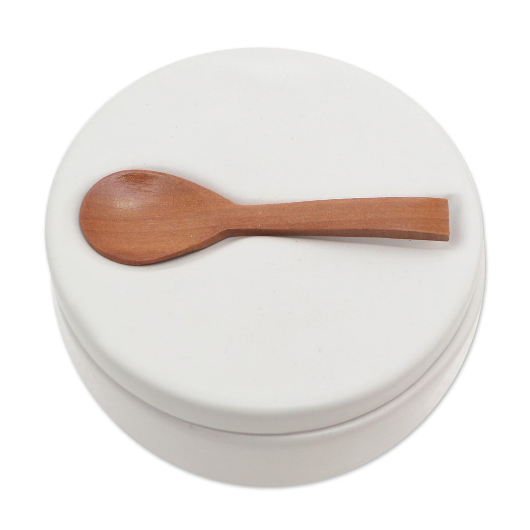 Handmade Ceramic Condiment Set with Wood Spoon (3 Pcs) - Midday Meal