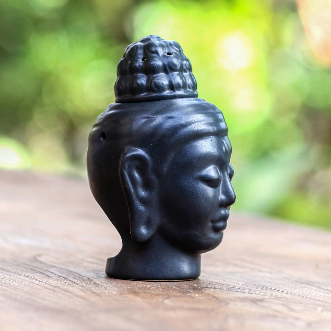 Hand Crafted Buddha Oil Warmer from Bali - Buddha Head