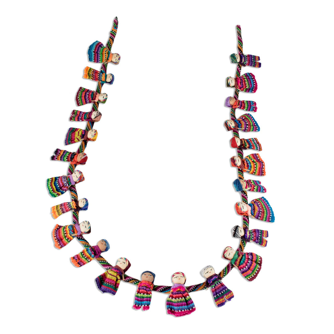 Artisan Crafted Guatemalan Worry Doll Garland - Joy and Diversity