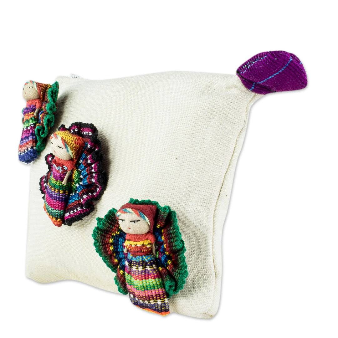 Artisan Crafted Worry Doll Cosmetic Bag - Travel Companions