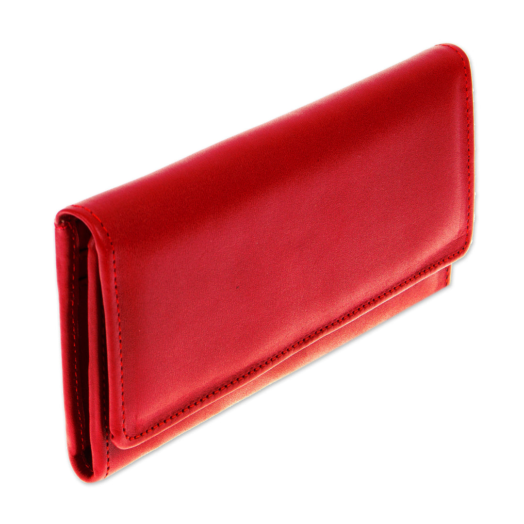 Burgundy Leather Wallet with Coin Pocket - Coporo Burgundy