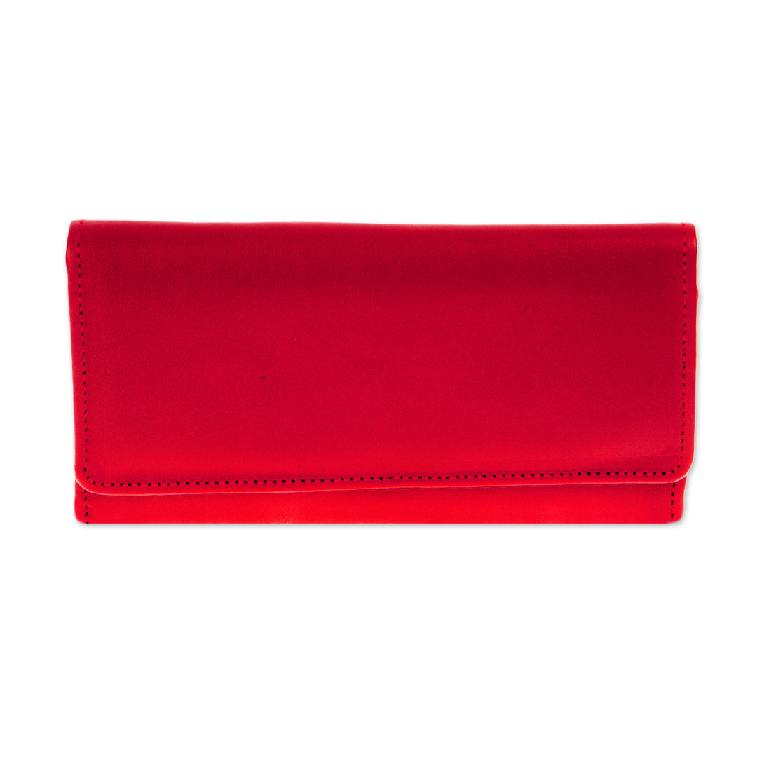 Burgundy Leather Wallet with Coin Pocket - Coporo Burgundy